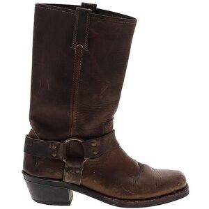 Frye Brown Leather Mid-Calf Harness Boots size 8